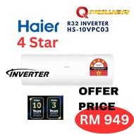 Haier 4 Star Inverter 1.0HP Air Cond  Series HS-10VPC03