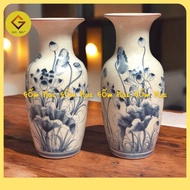 Cracked enamel water vases painted with lotus and dragons 22cm and 28cm, decorative flower vases, sp