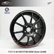 【Installation Available】AOW-ZE40 FLOW FORMING 17 INCH 17x7.5 4x100 ET38 DGM READY STOCK SPORT RIM