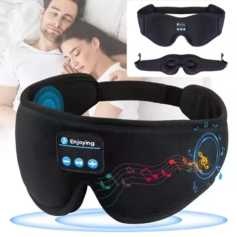 3D Eye Mask Bluetooth Music Play Sleeping Headphones with Built-in HD Speaker Mask For Sleep Headpho