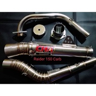 ✧┇RAIDER 150 CARB OPEN MUFFLER EXHAUST PIPE COMPLETE SET DAENG, AUN, CHARAMA FREE ADOPTOR FOR STOCK.