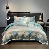 High End Luxury Tribute Forging Jacquard TC1600 4in1 Bedsheet Set Smooth Quilt Cover Pillow Case Bed