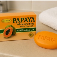 1 Pcs  Sabun Betik Original  Sabun Pemutih Betik / Papaya Whitening Soap Sabun Papaya Original