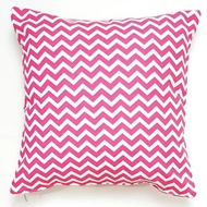 Pink Chevron Pattern Canvas Pillow Case Sofa Cushion Cover Protector Os79