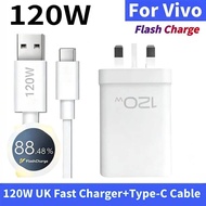 Ori Vivo 120W Fast Charger+Type-C Cable Kit FlashCharge For Vivo V70 FE V60 Lite V50 V40 Pro V30 V29