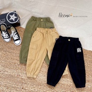 Beemo khaki pants for boys from 9-23kg, rib pocket design B206