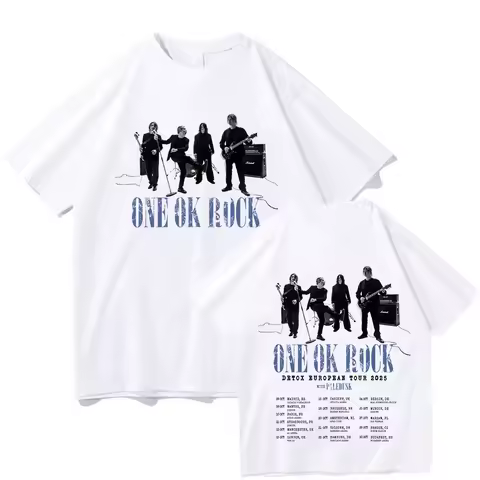 ONE OK ROCK Detox Europban Tour 2025 T Shirts Summer Oversize Hip Hop Harajuku YK2 Trend Top for Wom