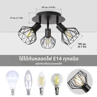กรงเหล็กโคมไฟเพดาน 3/4 หัวโมเดิร์นโคมระย้าห้องนั่งเล่น E14/E27 แขวนโคมไฟสําหรับตกแต่งบ้านห้องรับประท