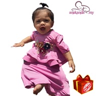 Baju Raya kurung baby girl [Peplum + Pink)