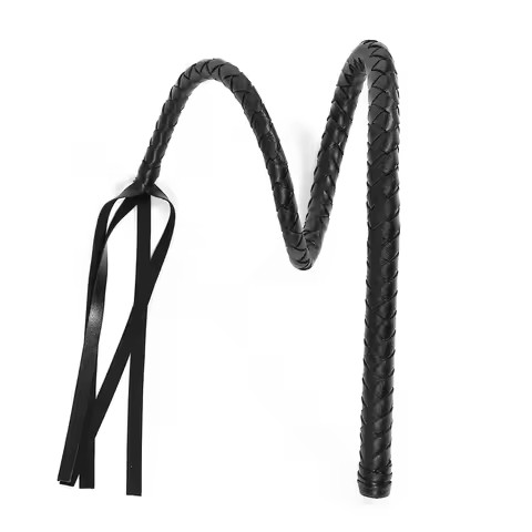 59CM Premium PU Leather Flogger Horse Whip, Horse Riding Whip Flog Spank Paddle for Horse Training