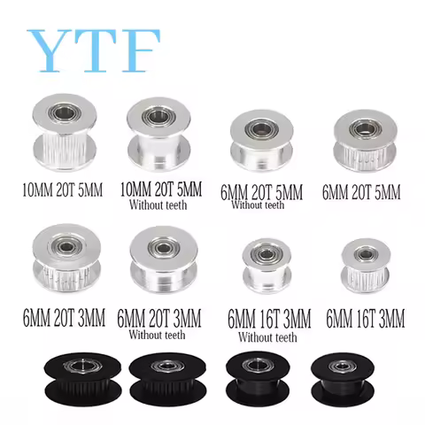 GT2/2GT Idler Timing Pulley 16/20 Tooth Wheel Bore 3/5mm Aluminium Gear Teeth Width 6/10mm 3D Printe