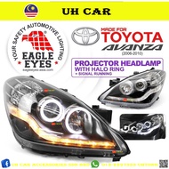 Eagle Eyes Toyota Avanza 2006 - 2010 Projector Headlamp Head Lamp Led Light With Halo Ring + Running Signal