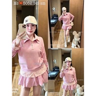 ALO Pink Fleece Women's Outfit KITTY SKIRT WITH SHIRT