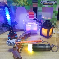 Minecraft LED Night Light Action Figure Torch Keychain Creeper Axolotl Creeper Bee Lamp Chargeable M