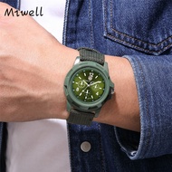 Miwell Nylon Quartz Watch Men Outdoor Sports Watches Army Green Military Style WH0166-80