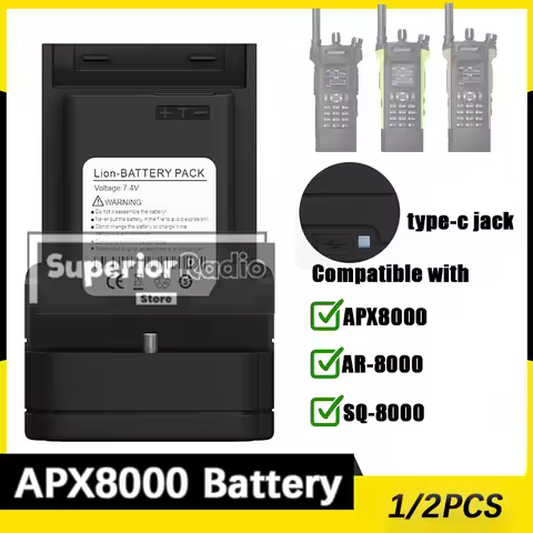APX8000 Li-ion Battery Pack High Capacity USB-C Charge Compatible With HONGXUN APX8000 AR-8000 SQ-80