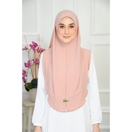 XL Tudung Sarung Layla sulam mosscrepe premium |Tudung XL