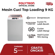 POLYTRON Mesin Cuci Top Loading 1 Tabung 9 Kg Zeromatic Laguna PAW 9028W