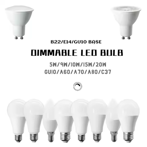 20PCS Dimmable E27 E14 GU10 Base LED Bulb Power 100 Lihgt Hight Watt Incandescent Headlamp Equivalen