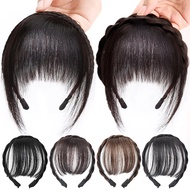 Wig Bangs Hairband Clip In Hair Bangs Hairpiece Synthetic Hair Fringe Blunt Bangs with Headband Stra