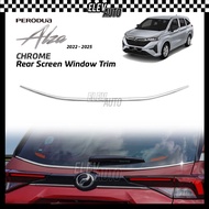 Perodua Alza 2022 - 2025 CHROME Rear Screen Window Trim Stainless Steel Garnish Accessories Bodykit 