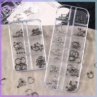 New 20/30/60PCS Alloy Retro Circle Nails Art Charms 3D Punk Style Black White Nail Parts Nail Decora