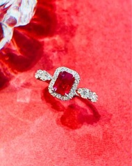 新品nice！又係超抵😍❤️✨！！！ 1.039ct Burma Ruby Ring！ 極少見Emerald shape紅寶，特別緬甸紅寶❤️ 靚色紅寶石1.039ct！稀有高貴產地Burma 🇲🇲！