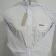 Baju Koko Al - Wafa / AWF Bronze Warna Putih Tangan Panjang Emboss