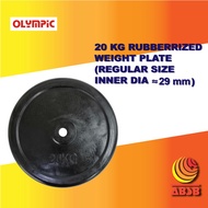 Rubberized Weight Plate 20kg (Regular Size)
