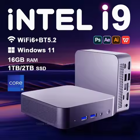 NEW Windows 11 Pro Mini PC Protable Gaming i9 8950HK i3-6100 16GB RAM WIFI6 BT5.2 4K 1TB 2TB SSD 100
