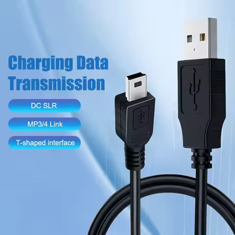 0.8M USB Cable 2.0USBA Male to MiniUSB 5 Pin 5P T Port MiniUSB for Devices MP3 MP4 Digital Camera Mo