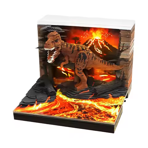 Time Piece Calendar 2027 Tyrannosaurus Rex 3D Calendar Paper Art Memo Pad 3D Tear-Away Desk Calendar