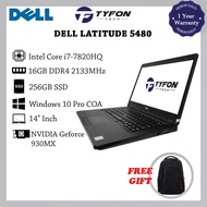 Dell Latitude 5480 i7-7820HQ 16GB DDR4 RAM 256GB SSD NVIDIA Geforce 930MX Win 10 Pro Laptop (Refurbi