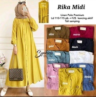 RIKA MIDI DRES TERBARU/MIDI DRES POLOLINEN PREMIUM/MIDI DRES  VIRAL