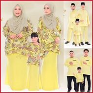 🌹SET FAMILY YELLOW🌹Sedondon Ibu Ayah Anak Baju Kurung Baju Melayu Kurta Jubah Set Keluarga Baju Raya