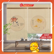 Mành Rèm Trúc In Hình Nghệ Thuật Decor Trang Trí Nhà Hàng Rèm Trúc Phòng Trà Mành Tre Yoga