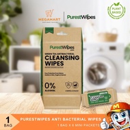 [MegaMart.sg]  PurestWipes Green Tea Antibacterial Wet Wipes | Kills 99.9% Viruses & Bacteria | Alco