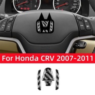 For Honda CRV 2007 2008 2009 2010 2011 Accessories Carbon Fiber Interior Car Steering Wheel Logo Dec