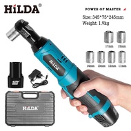 12V Household Hilda Board Electric Wrench Rechargeable Impact Lithium Battery Wrench Angle Ratchet W