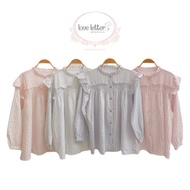 KEMEJA LOVE LETTER shirt Wanita Front button striped pattern/Ailee stripe shirt