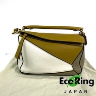△ Loewe 羅意威 Beige, Yellow Brown And Grey Calfskin Puzzle 2 Way Bag 米白色, 土黃色, 灰色小牛皮兩用袋 - 257023987