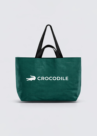 CROCODILE WOVEN BAG WITH GRAPHIC PRINT