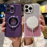 Glitter Casing OPPO Reno 10 Pro Plus Pro+ A98 A78 A55 4G 5G Casing Clear Shockproof Case With Camera Cover Lens Protector Shockproof Case Cover Matte Case + Magnetic Wireless Stand