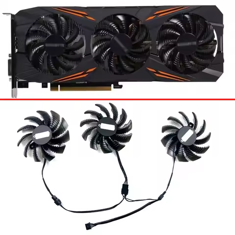 NEW Cooling Fan 75mm 4pin T128010SU PLD08010S12HH For GIGABYTE AORUS GTX 1080 1080Ti 1070Ti 1060 Gam