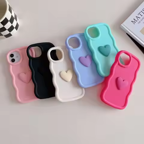 Moto 53 G23 G13 G20 G30 G04S Love Heart Candy Wavy Silicone Case For Motorola Moto G54 G84 5G G82 G5