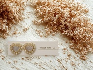 心之遙想 ‧ 白貝母‧ 晶石淡水珠耳環