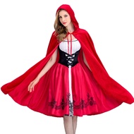 (FYSK) WomenS Gothic Red Riding Hood Costume Hooded Cloak Christmas Halloween Party Dress with Cape