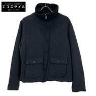 Polo Ralph Lauren 灰色羊毛人字紋拉鍊夾克，L 碼 [二手]