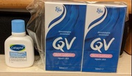 (包平郵) 全新 QV Skin lotion 50ml 2支  
+ Cetaphil Hydrating Foaming Cream Cleanser 29ml 1支
              