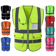 8 Colors Safety Vest Reflective Enginneer Construction Work Vest  Hi Vis Vest For Men and Women Work